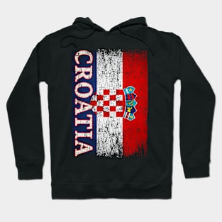 Croatia Flag Gift Women Men Children Croatia Retro Vintage Hoodie